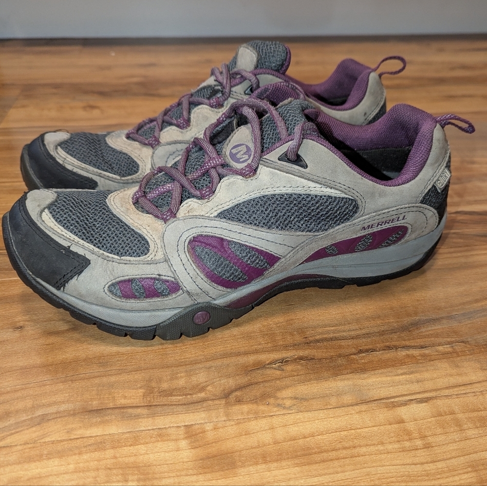 Merrell Azura Gray Plum Purple Hiking Trail Shoe Women's 11 EU 42.5 GUC Outdoors - Picture 3 of 8
